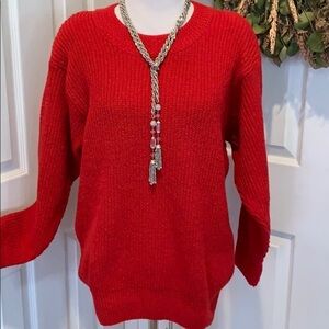 Red Liz Claiborne LizSport sweater